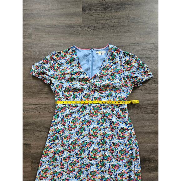 Boden Hazy Blue Ditsy Field Floral Tessa Midi Dress Size 10R - Picture 14 of 16